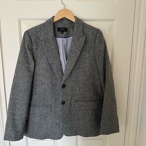 J. Crew Charcoal Herringbone Blazer